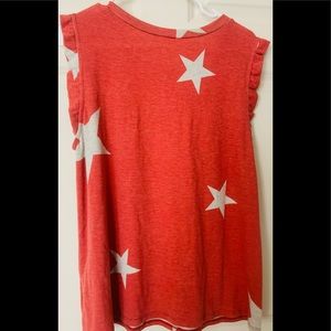 Women’s red and white Star top.  Never worn